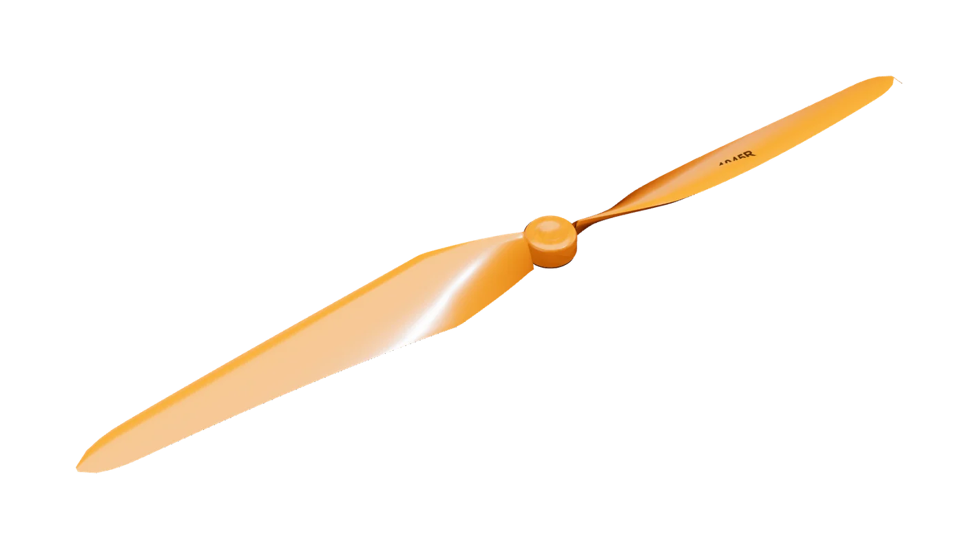 Orange 10 inch reverse-pitch propeller